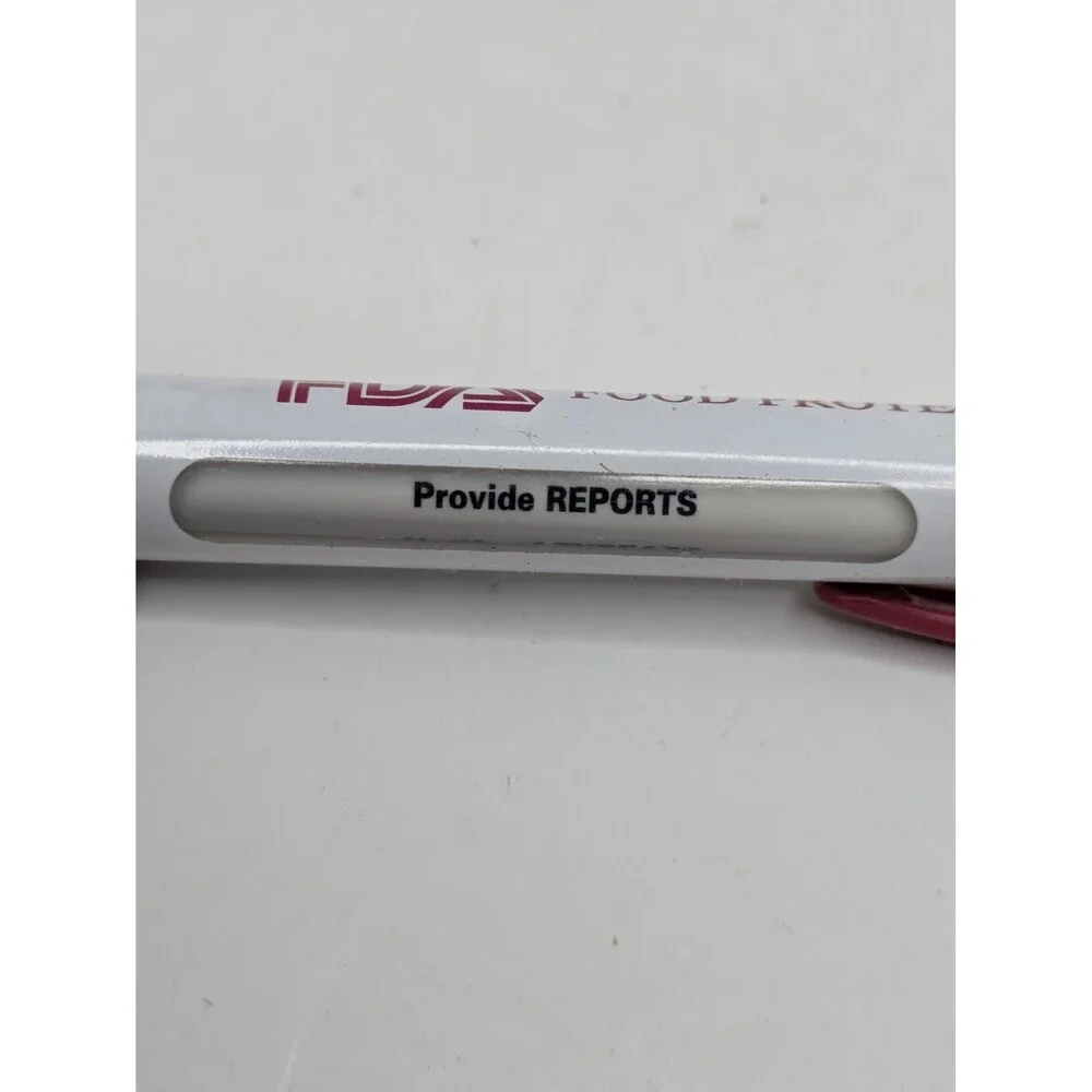 Vintage FDA Food Protection Rep Wide Body Message Black Pen USA Retractable
